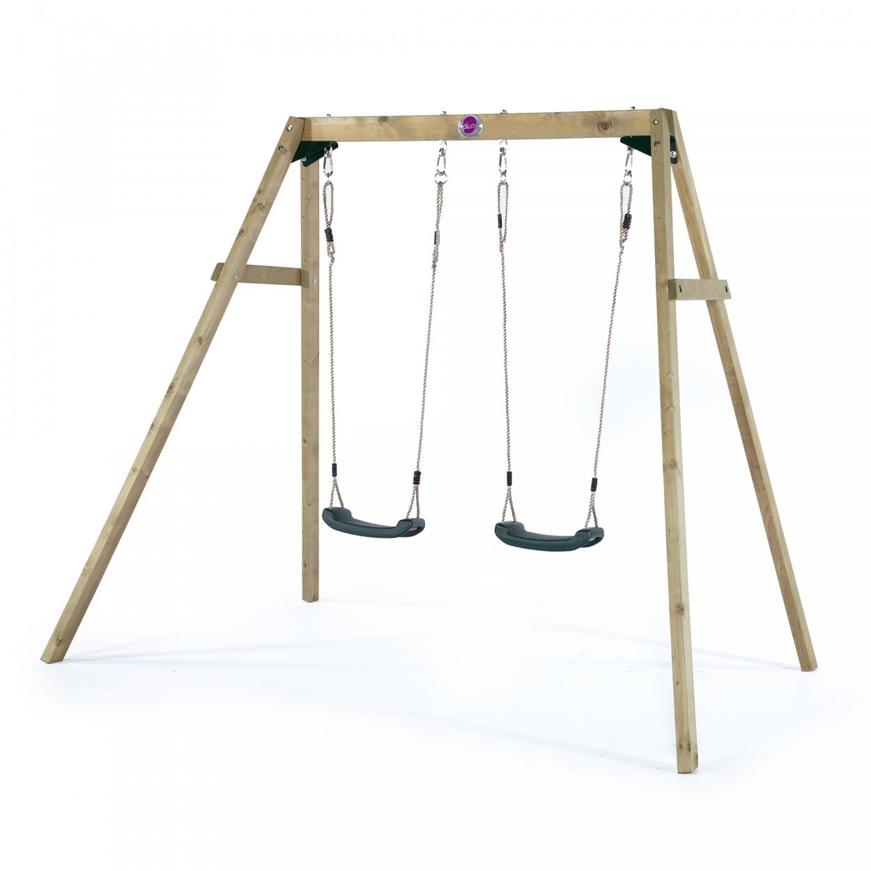 Plum Wooden Double Swing Set